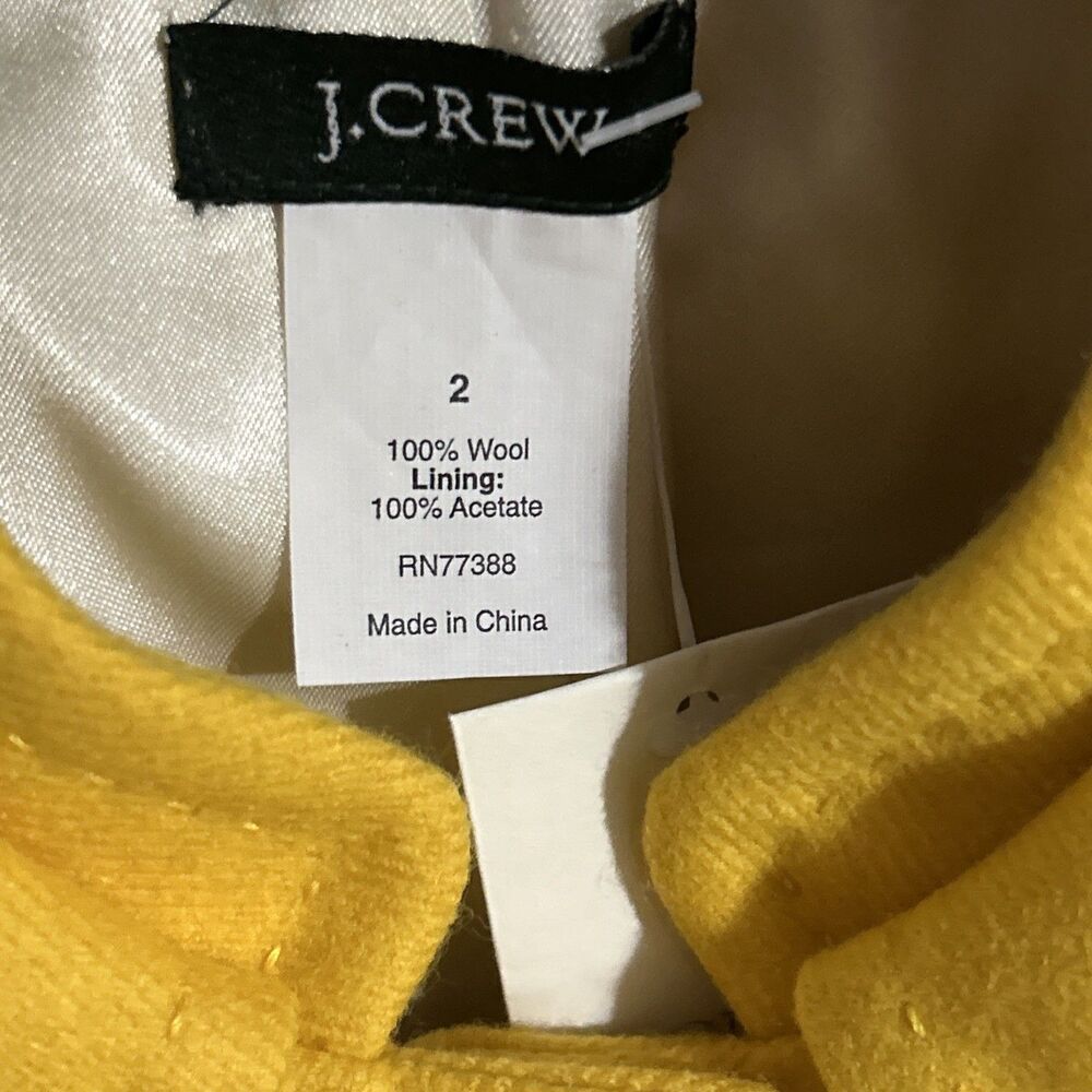 J. Crew Double-Serge Wool Jacket in yellow from their holiday 2008 Sz 2 - Picture 2 of 4